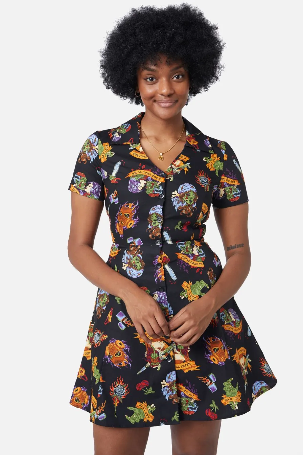 Tattoo Zombie Shirt Dress
