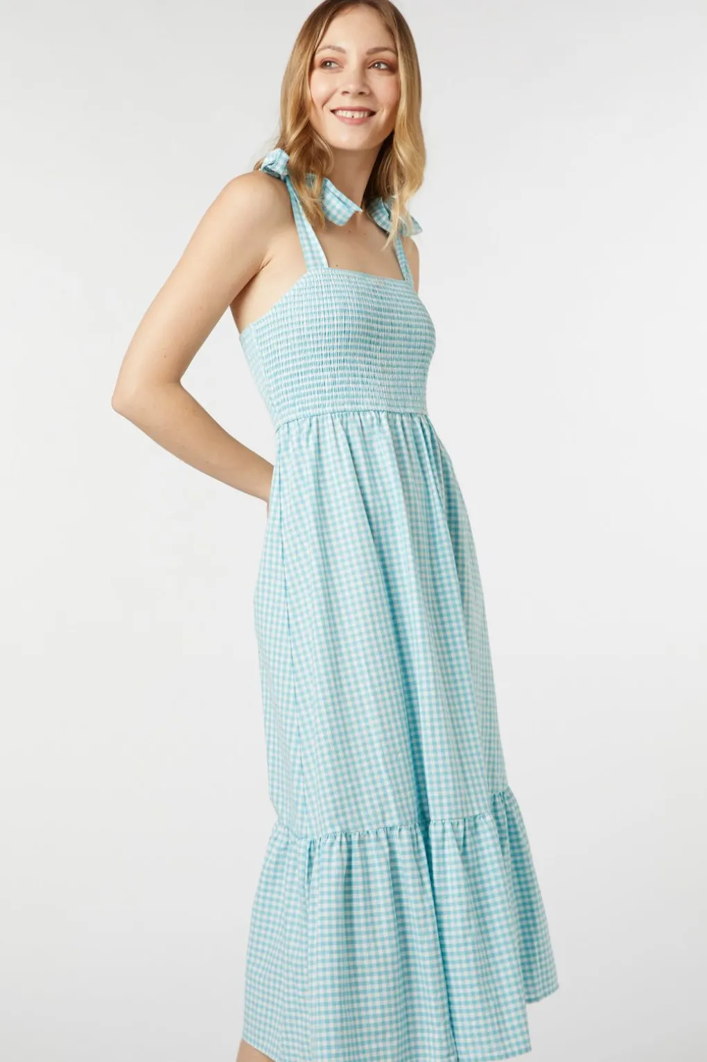 Tessa Check Midi Dress