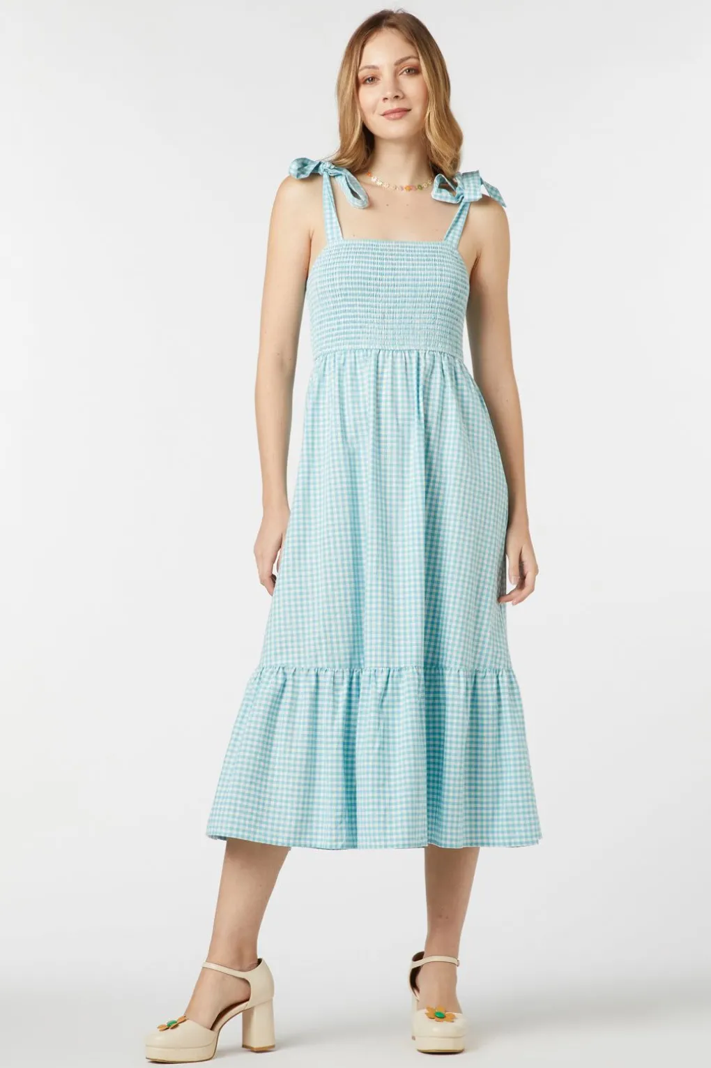 Tessa Check Midi Dress