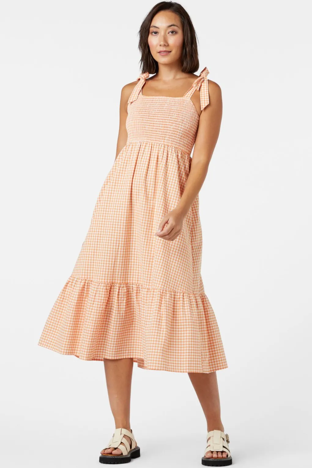 Tessa Check Midi Dress