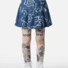 White Out Denim Skirt